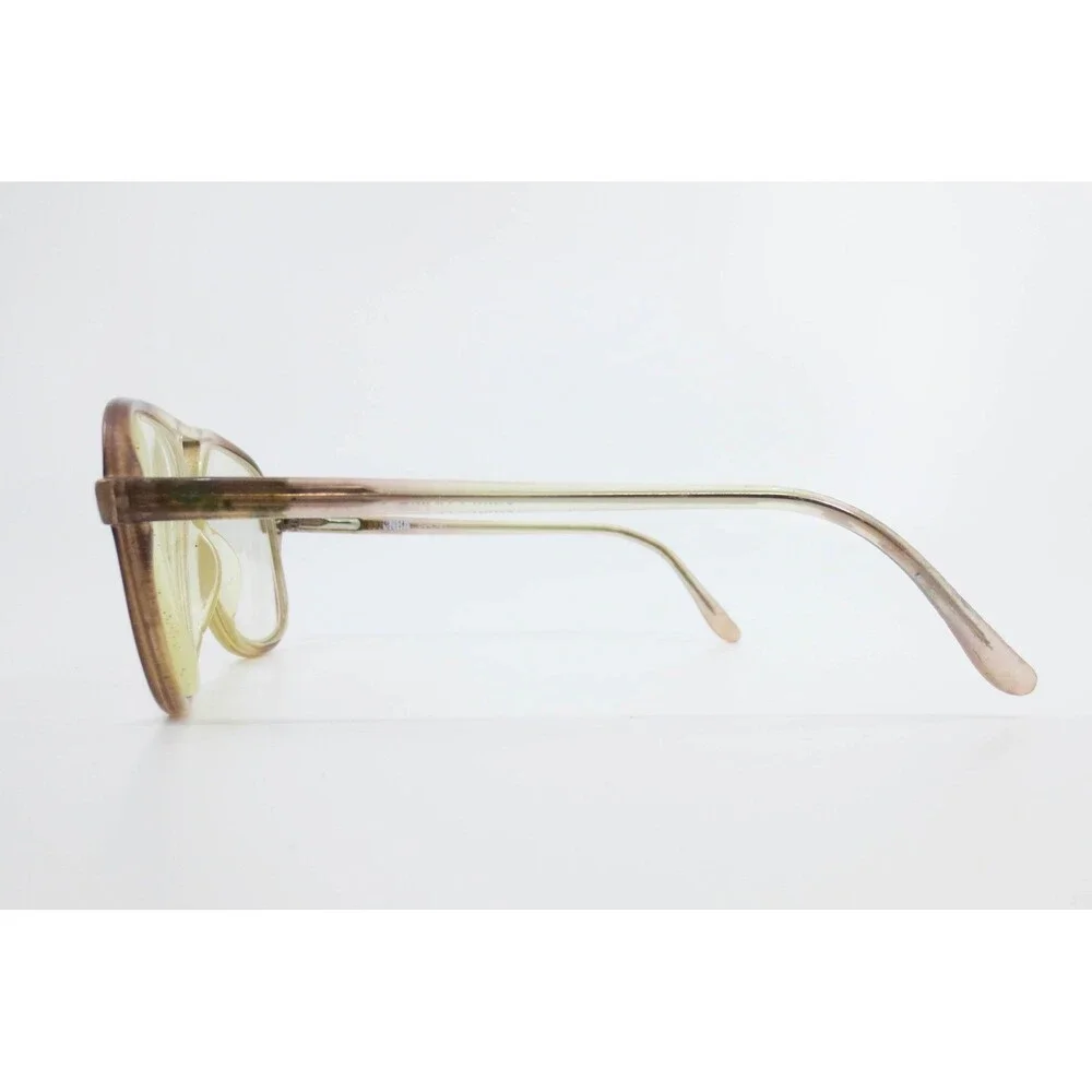 NBA by Crest Vintage Aviator Eyeglasses Gradient Amber Rose Double Bridge 140mm